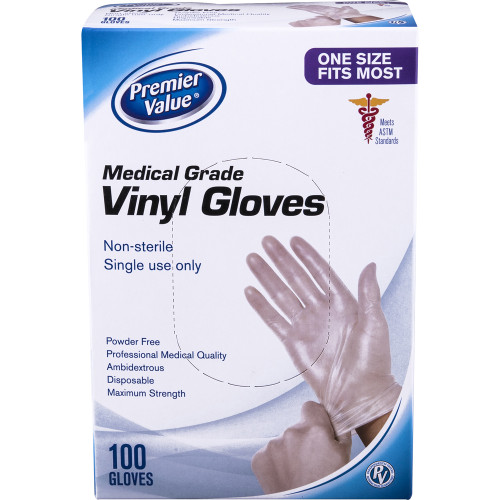Premier Value Vinyl Gloves Box OSFM
