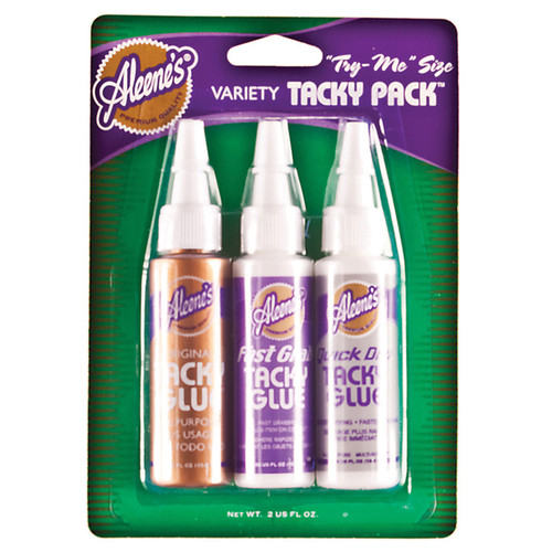 Aleene's Tacky Packs, Glue, 3-Asst, .66 oz - 1 Pkg