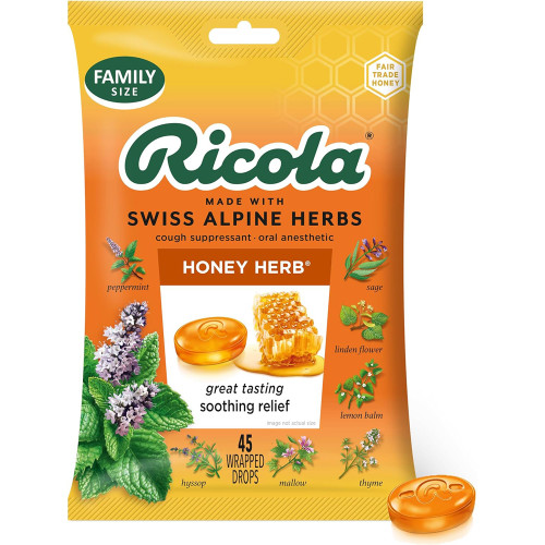 Ricola Cough Drops Honey Herb - 45 ct