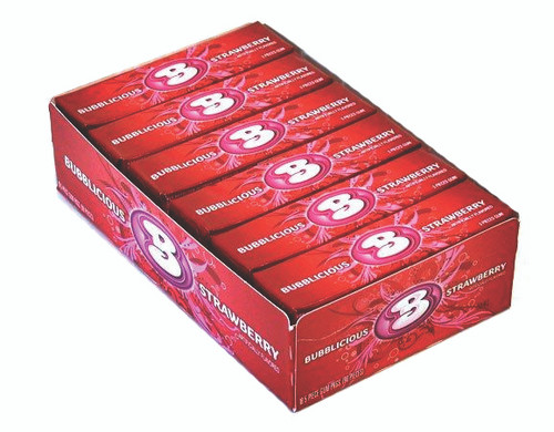 Bubblicious Bubble Gum, (Strawberry, 18 Five-Count Packs)