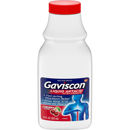 Gaviscon Liquid Antacid Extra Strength Cherry Flavor - 12 oz