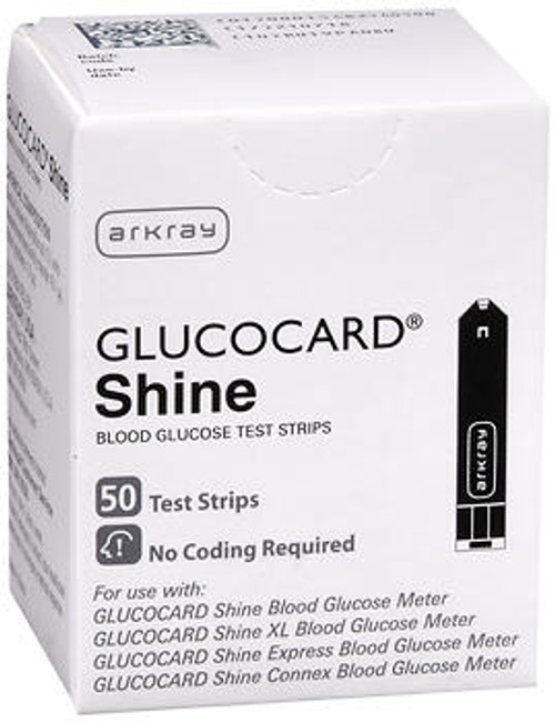 Glucocard Shine Blood Glucose Test Strips - 50 Ct
