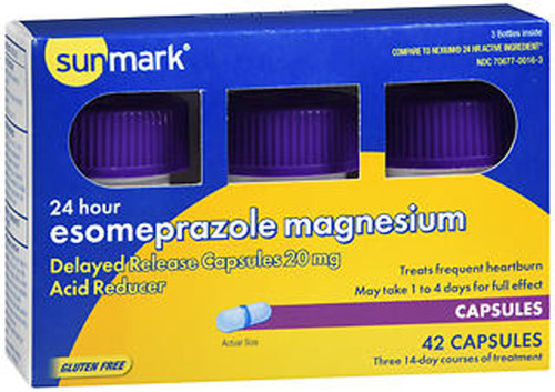 Sunmark 24 Hour Esomeprazole Magnesium Acid Reducer 20 mg Capsules - 42 ct