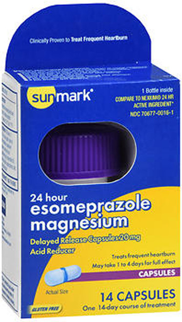 Sunmark 24 Hour Esomeprazole Magnesium Acid Reducer Delayed Release Capsules - 14 ct