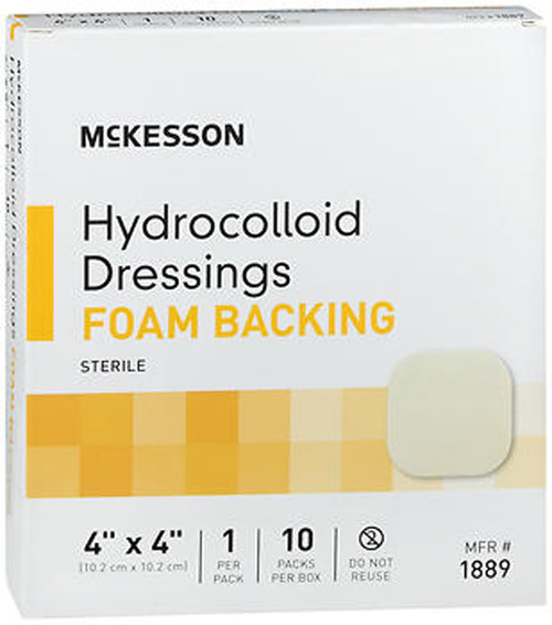 McKesson Hydrocolloid Dressing Foam Backing 4"x4" - 10ct