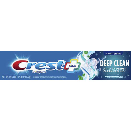 Crest Complete Fluoride Toothpaste Whitening + Deep Clean Effervescent Mint - 5.4 oz