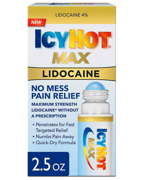 ICY HOT Max No Mess Pain Relief Lidocaine plus Menthol - 2.5 oz