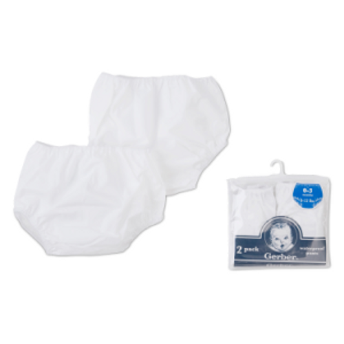 Pull-On Plastic Peva Pants-2 Pack Training - White, 0-3 mos.