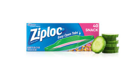 Ziploc Snack Bag, Blue, 40 Ct - 1 Pkg