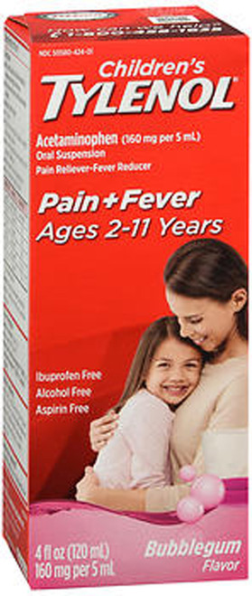 Tylenol Children's Pain + Fever Oral Suspension Bubblegum Flavor - 4 oz