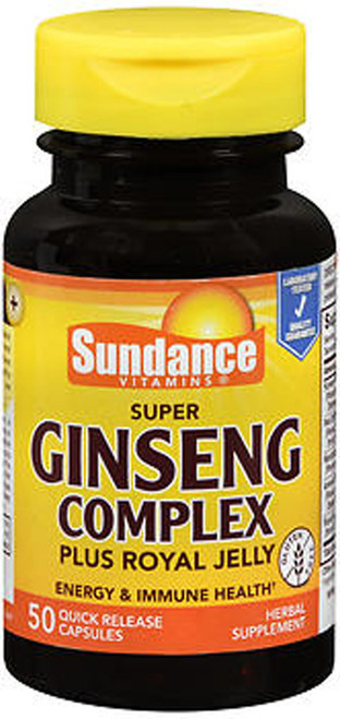 Sundance Vitamins Super Ginseng Complex Plus Royal Jelly Quick Release Capsules - 50 ct