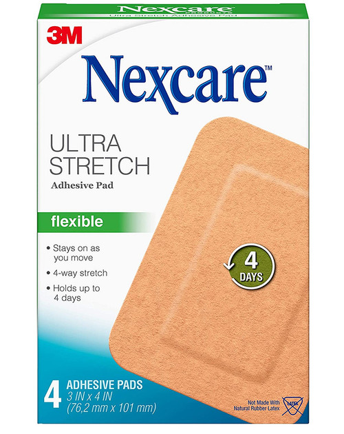 Nexcare Soft Fabric Adhesive Gauze Pad 3 Inches X 4 Inches - 4 ct