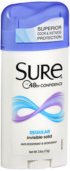 Sure Anti-Perspirant & Deodorant Invisible Solid Regular Scent - 2.6 oz