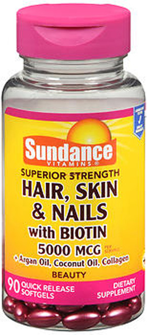 Sundance Hair, Skin & Nails with Biotin 5000 mcg per Serving - 90 Softgels
