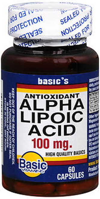 Basic Vitamins Alpha Lipoic Acid 100 mg Capsules - 60 ct