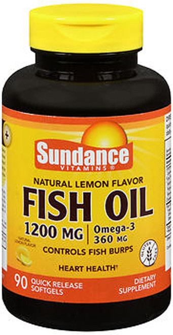 Sundance Vitamins Fish Oil 1200 mg /Omega-3 360 mg Natural Lemon Flavor - 90 Softgels