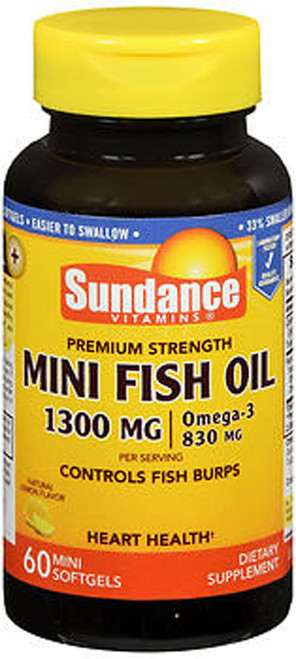 Sundance Vitamins Fish Oil 1300 mg Natural Lemon Flavor - 60 Mini Softgels