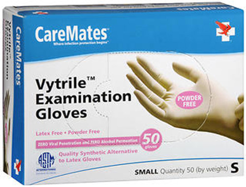 Caremates Vytrile Exam Gloves, Small - 50 ct