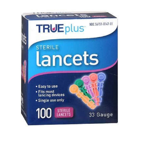 Trueplus Sterile Lancets 33 Gauge - 100 ct