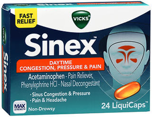 Vicks Sinex Daytime Congestion, Pressure & Pain LiquiCaps - 24 ct