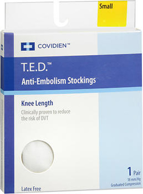 T.E.D. Anti-Embolism Stockings Knee Length 18 mm/Hg, White, Small