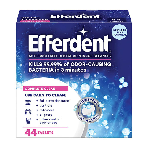 Efferdent Denture Cleanser Tablets Anti-Bacterial - 44 ct