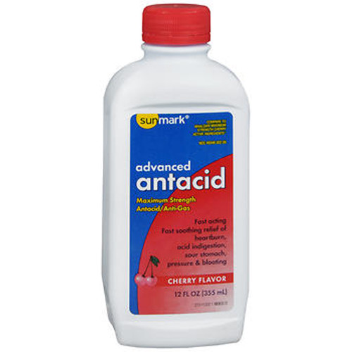 Sunmark Advanced Antacid Liquid Maximum Strength Cherry Flavor - 12 fl oz