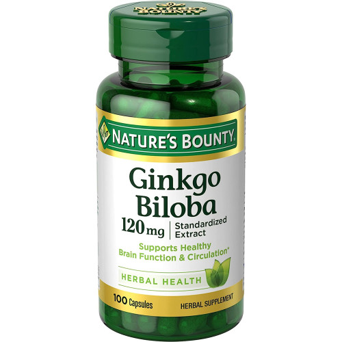 Nature's Bounty Ginkgo Biloba 120 mg Double Strength - 100 Capsules