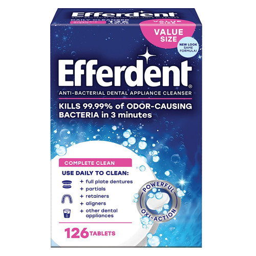 Efferdent Anti-Bacterial Denture Cleanser, Tablets - 126 Each