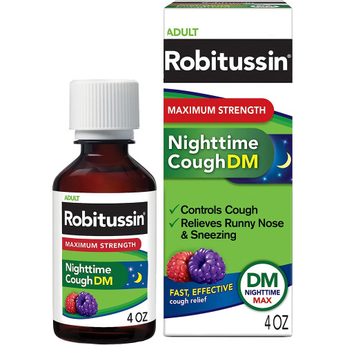 Robitussin Adult Nighttime Cough DM Liquid Maximum Strength - 4 oz