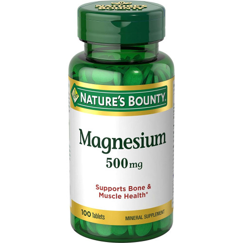 Nature's Bounty Magnesium 500 mg Maximum Strength - 100 Tablets