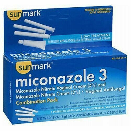 Sunmark Miconazole 3 Vaginal Antifungal Combination Pack Prefilled Applicators - 3 ct