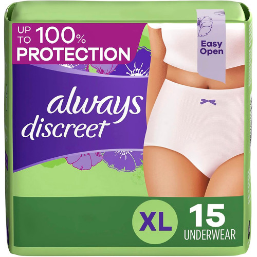 Always Discreet Underwear Maximum Absorbency Size Extra Large - 3pks of 15