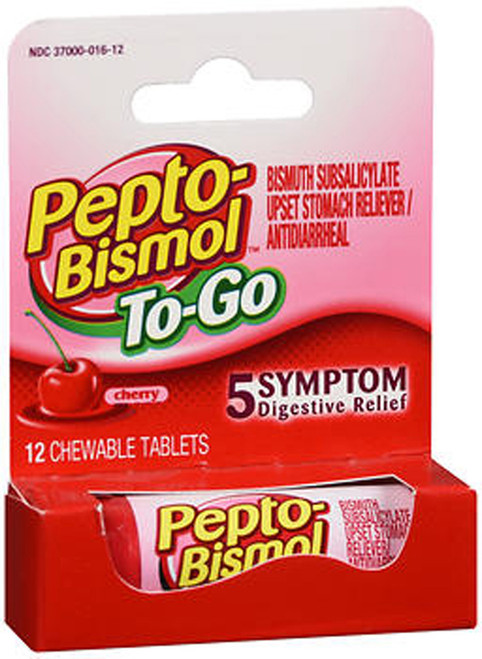 Pepto-Bismol To-Go Chewable Tablets Cherry - 12 ct