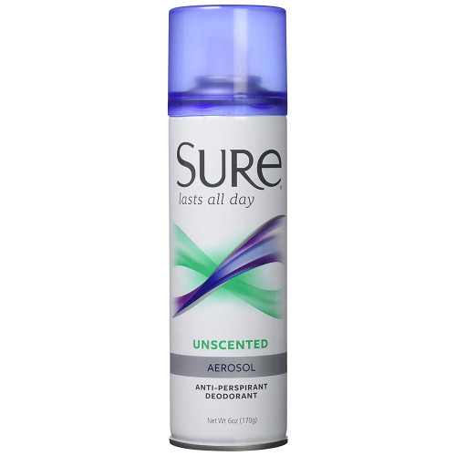 Sure Anti-Perspirant Deodorant Aerosol Spray Unscented - 6 oz