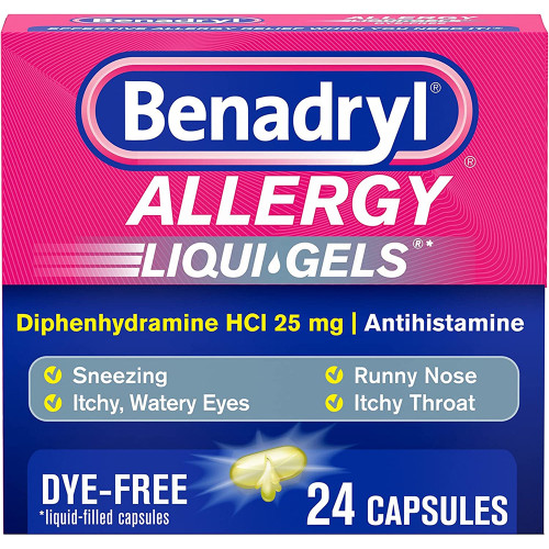 Benadryl Allergy Liqui-Gels Dye-Free - 24 ct