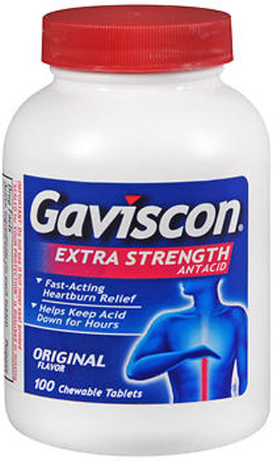 Gaviscon Chewable Tablets Extra Strength Original Flavor - 100 ct