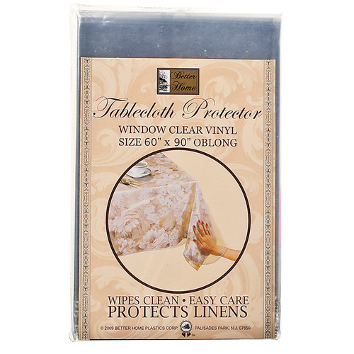 Clear Vinyl Tablecloth Protector 60"X90", Clear - 1 Pkg