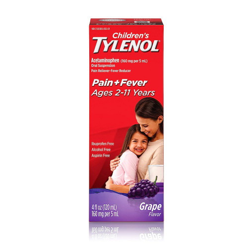 Tylenol Children's Oral Suspension Grape Splash Flavor - 4 oz