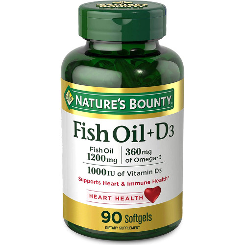 Nature's Bounty Fish Oil 1200 mg + D3 1000 IU Softgels - 90 ct