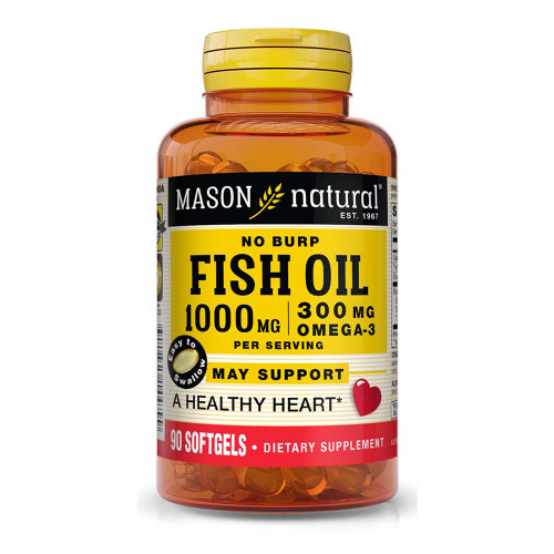 Mason Natural No-Burp Omega-3 Fish Oil 1000 mg  - 90 Softgels