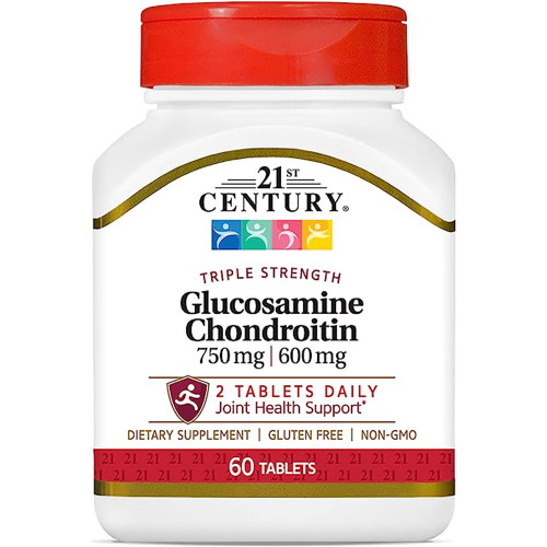 21st Century Glucosamine 750 mg & Chondroitin 600 mg - Triple Strength - 60 Tablets