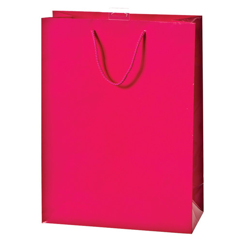 Solid Glossy Gift Bag, Magenta, 17X12X6" - 1 Pkg