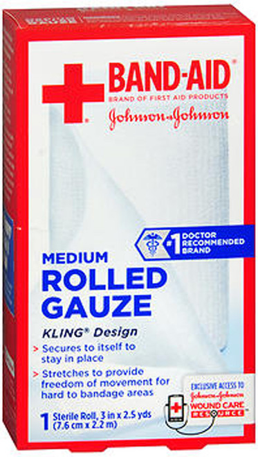 Johnson & Johnson Red Cross First Aid Rolled Gauze 3" - Each