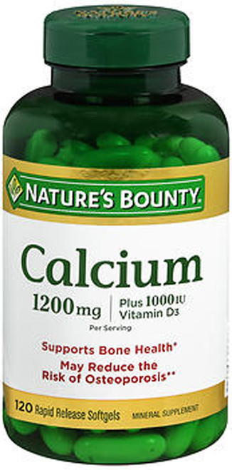 Nature's Bounty Calcium 1200 mg Per Serving Plus Vitamin D Softgels - 120 ct