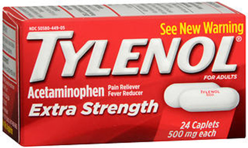 Tylenol Extra Strength Caplets, 500 mg - 24 ct