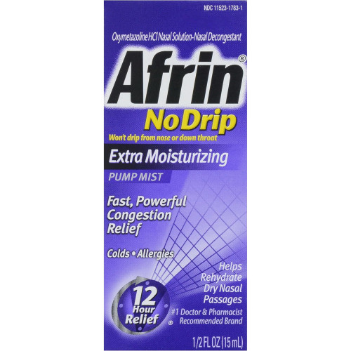 Afrin 12 Hour No Drip Pump Mist Extra Moisturizing - 0.5 oz