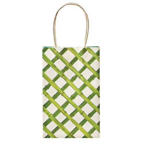 Cub Gift Bags, Green Basket Weave, 8.5X5.2" - 1 Pkg
