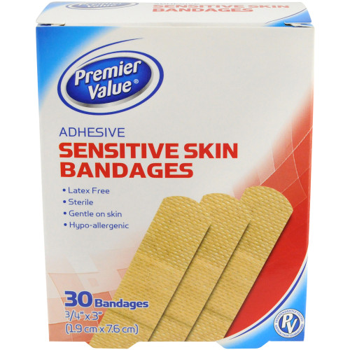 Premier Value Sensitive Skin Bandage - 30ct