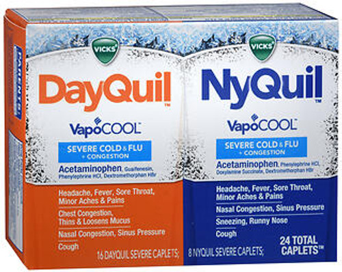 Vicks DayQuil/NyQuil VapoCOOL Severe Cold & Flu + Congestion Caplets - 24 ct